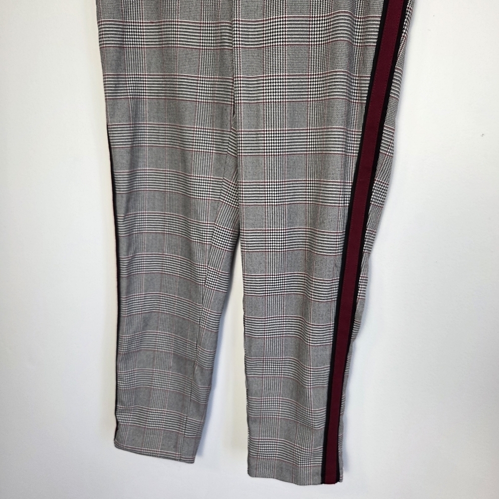 Zara Plaid Dress Pants With Red Side Stripes - Picture 4 of 8